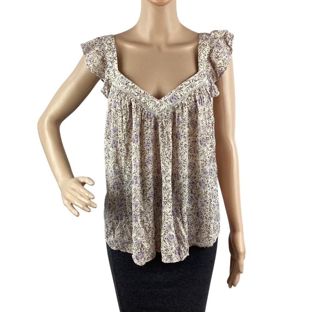 Gentle Fawn Kiara Top Size M Lilac Delicate Floral